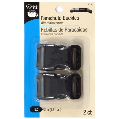 Dritz Parachute Buckle For 3/4" Strap - Black  2/Pkg