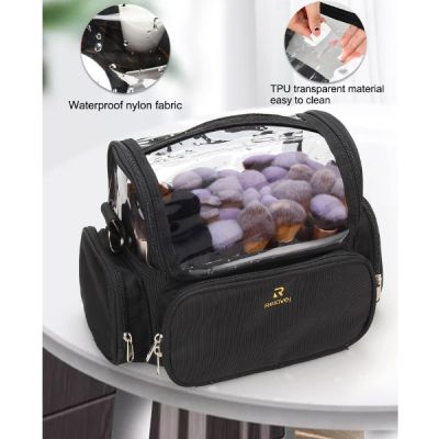 Relavel Nylon Makeup Brush Bag - Black