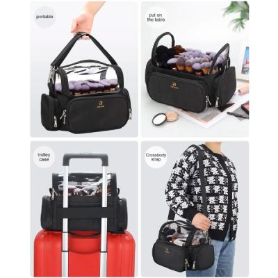 Relavel Nylon Makeup Brush Bag - Black